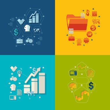 iş düz Infographic