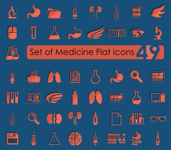 Set van medische plat pictogrammen — Stockvector