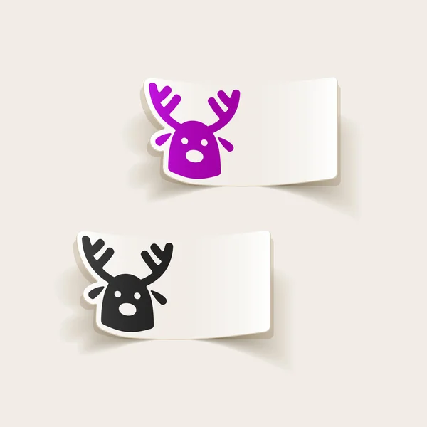 Christmas deer icon — Stock Vector