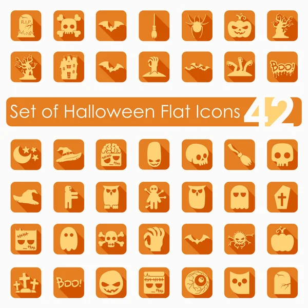 Set di icone piatte di Halloween — Vettoriale Stock