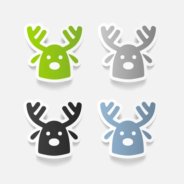 Christmas deer icon — Stock Vector