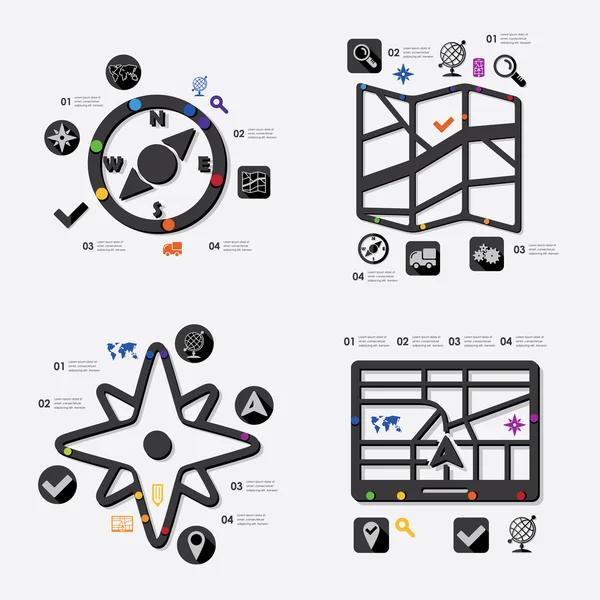 Navigazione infografica — Vettoriale Stock