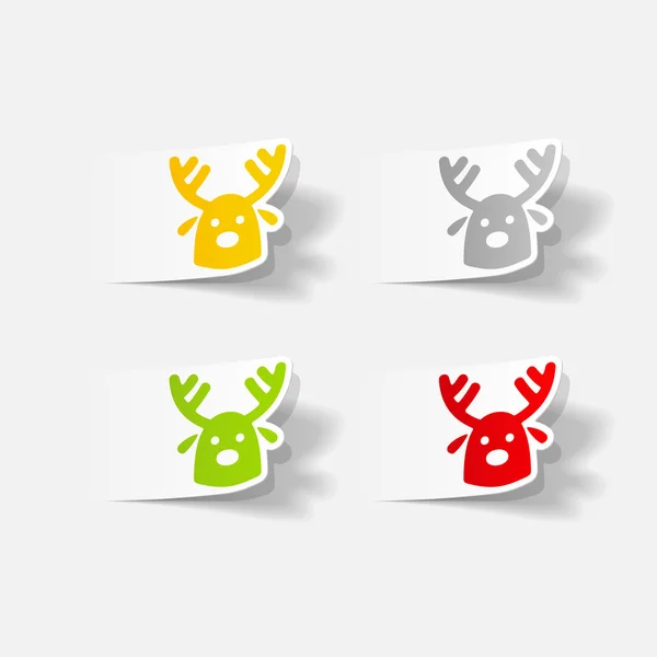 Christmas deer icon — Stock Vector