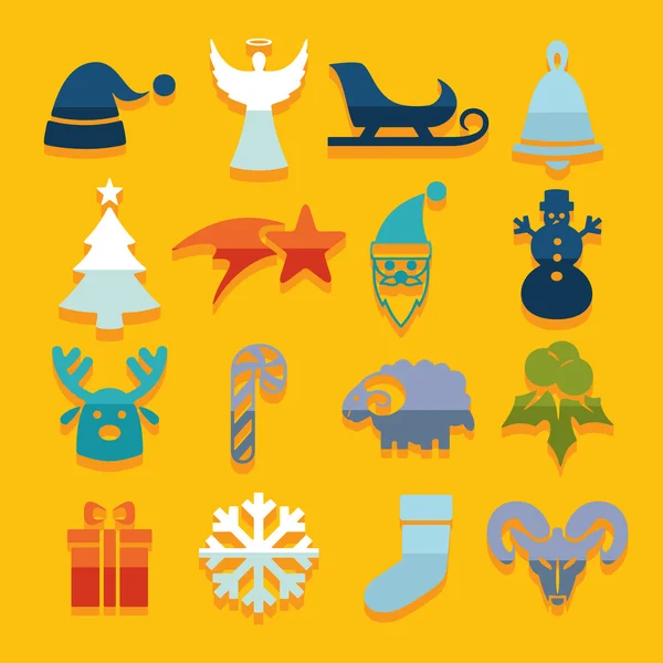 Set of Christmas icons — Stock Vector