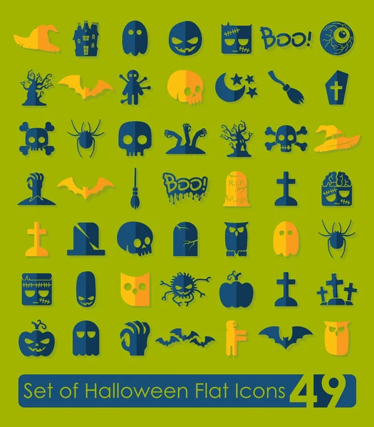 Conjunto de iconos planos de Halloween — Vector de stock