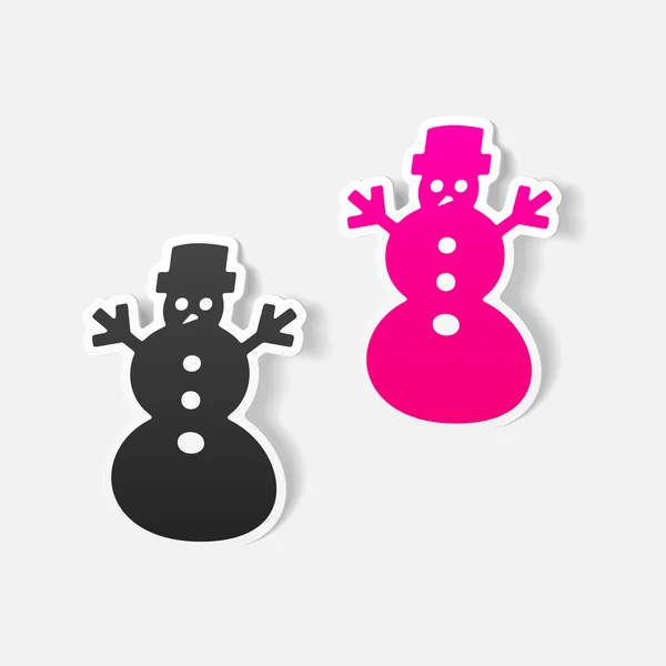 Icône bonhomme de neige Noël — Image vectorielle