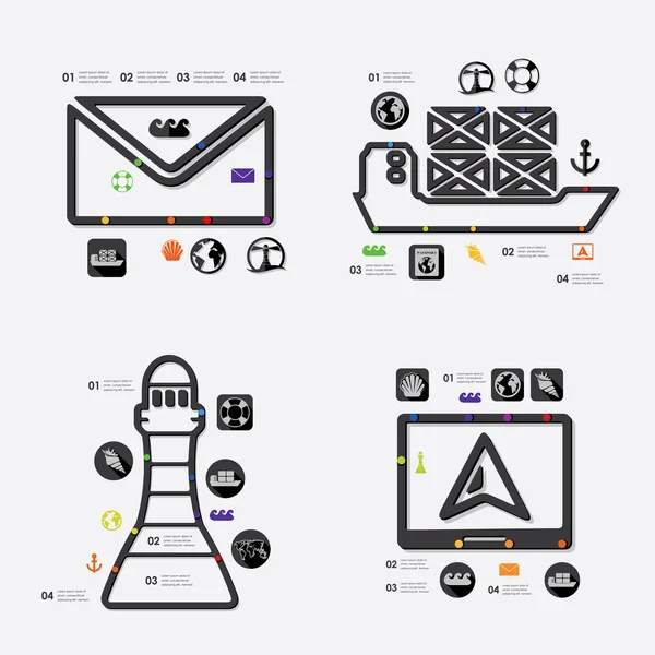 Infográfico de caminhões marítimos — Vetor de Stock