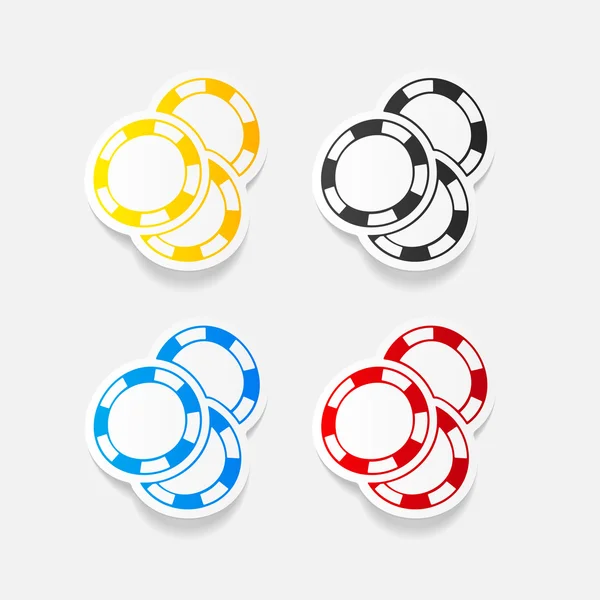 Symbol für Casino-Chips — Stockvektor
