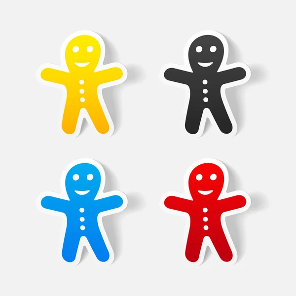 Gingerbread man pictogram — Stockvector