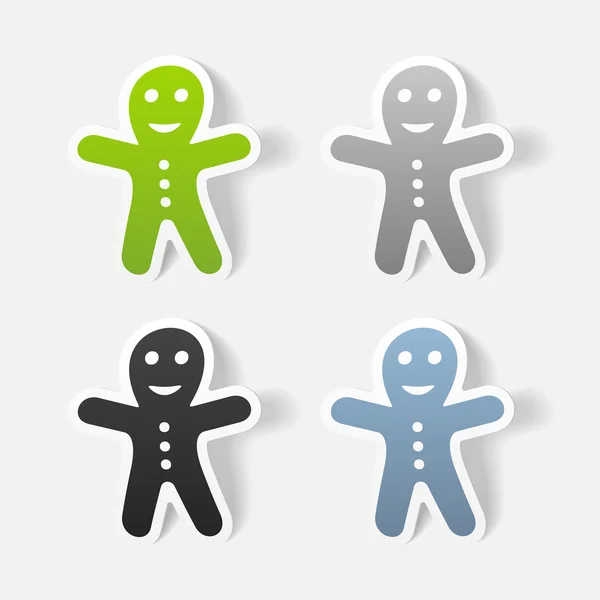 Gingerbread man pictogram — Stockvector