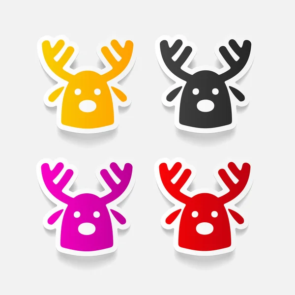 クリスマスの鹿のアイコン — ストックベクタ