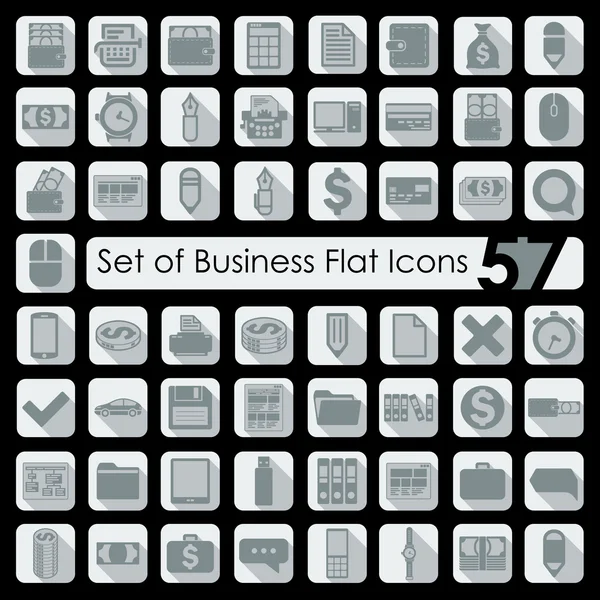 Set of business flat icons — Stock Vector