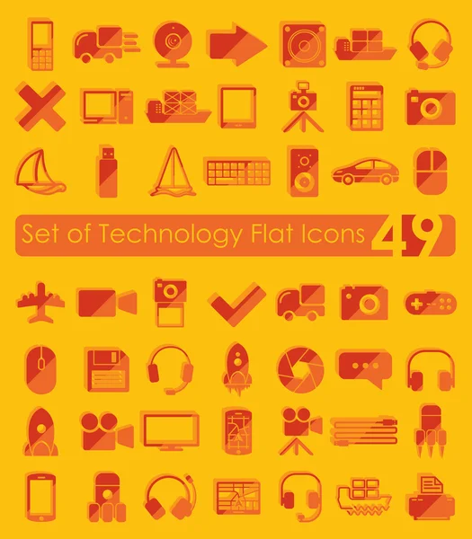 Set of technology flat icons — Stock Vector