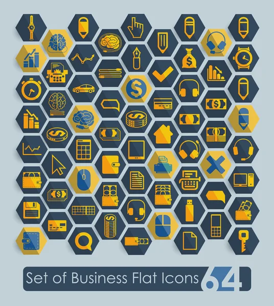 Set of business flat icons — Stock Vector