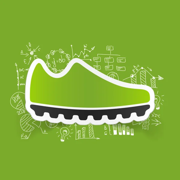 Fórmulas de negocio con icono de zapatillas — Vector de stock