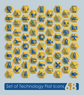 teknoloji düz simgeler