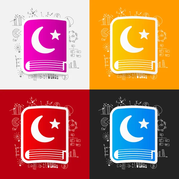 Koran pictogram met formules zakelijke — Stockvector