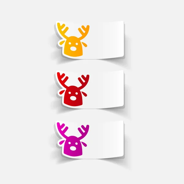 Christmas deer icon — Stock Vector