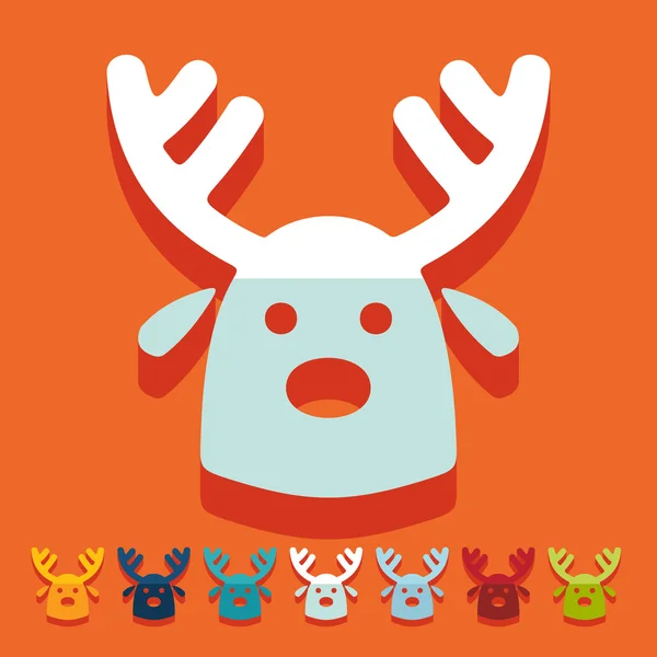 Christmas deer icon — Stock Vector