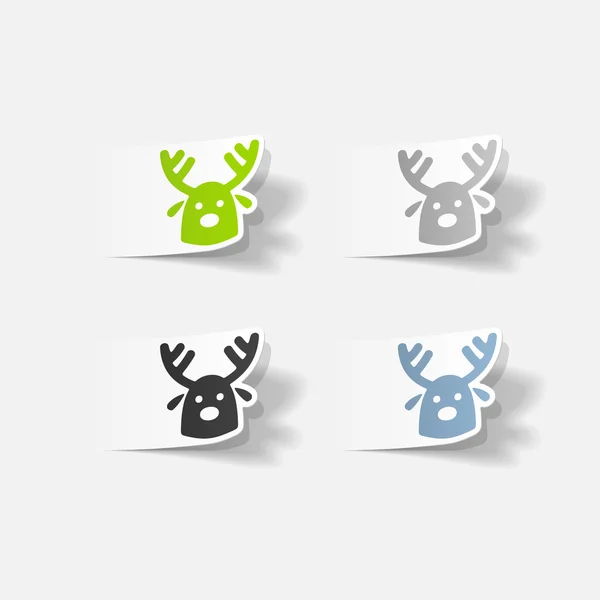 Christmas deer icon — Stock Vector