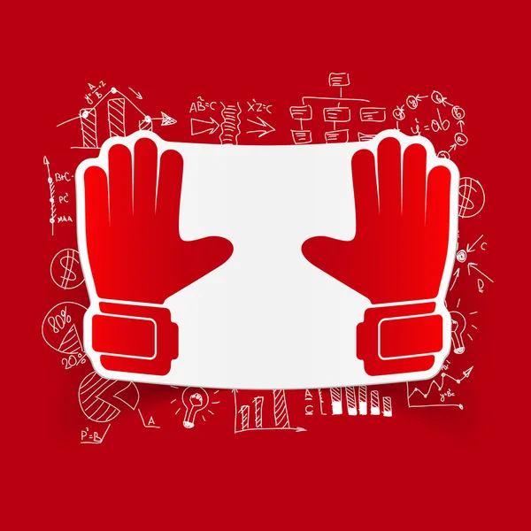 Icono de guantes con fórmulas de negocio — Vector de stock