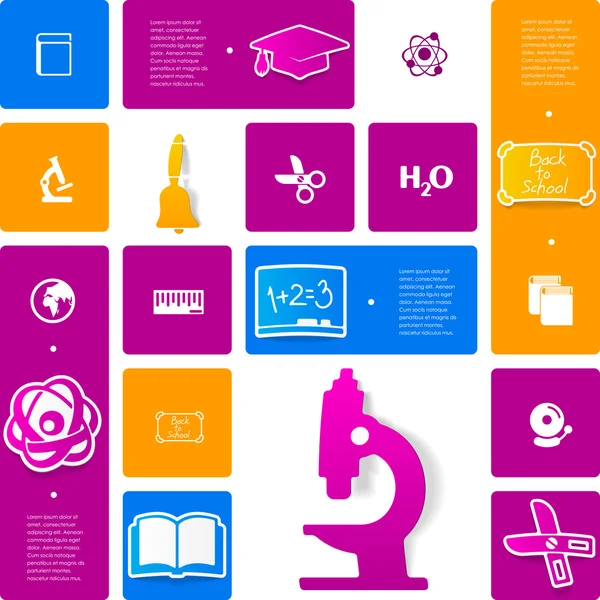 Éducation autocollant infographie — Image vectorielle