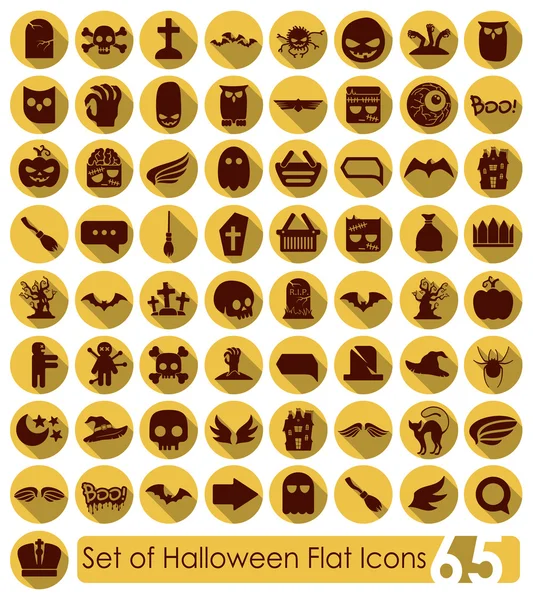 Ícones planos de Halloween — Vetor de Stock