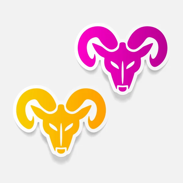 Cabeza del icono del carnero — Vector de stock