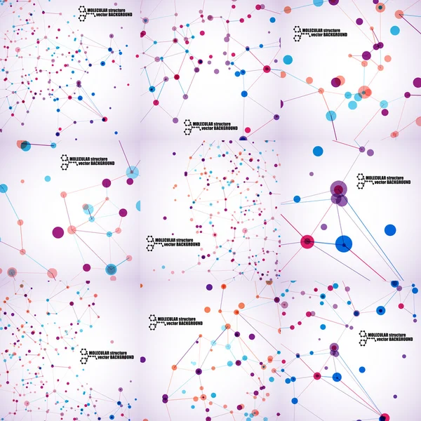 美しい分子構造体のセット — ストックベクタ