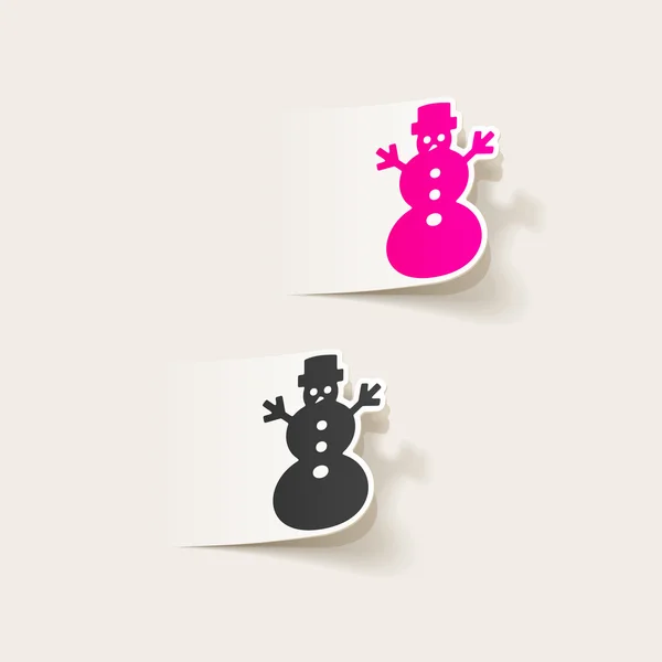 Christmas snowman icon — Stock Vector