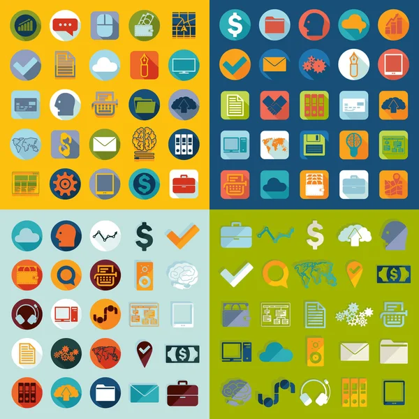 Set of business icons — Stock Vector