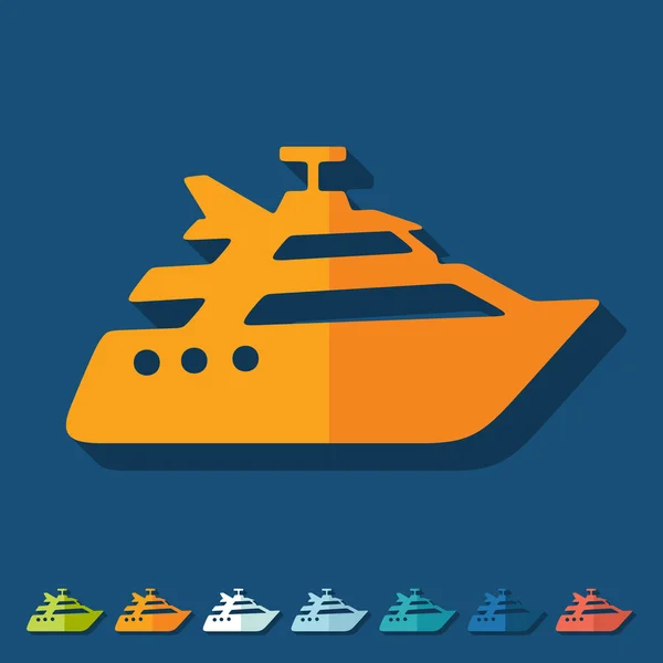 Icône de yacht — Image vectorielle