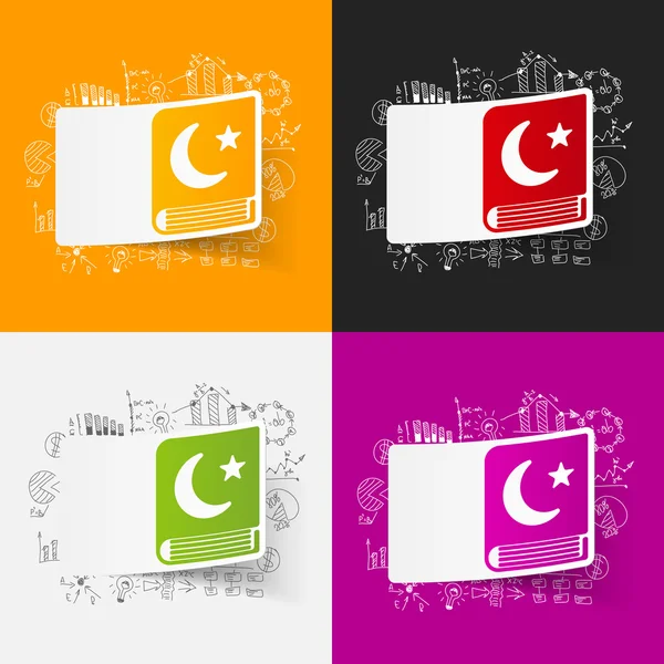 Koran pictogram met formules zakelijke — Stockvector