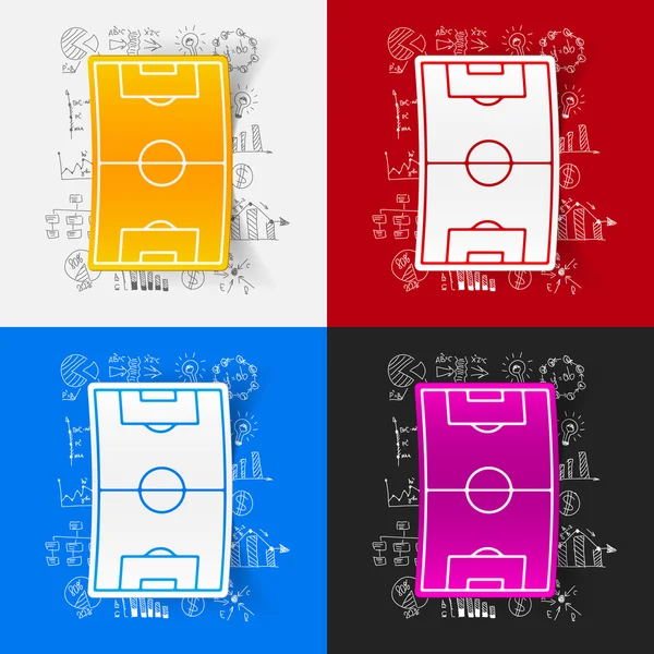 Speelveld pictogram met formules zakelijke — Stockvector