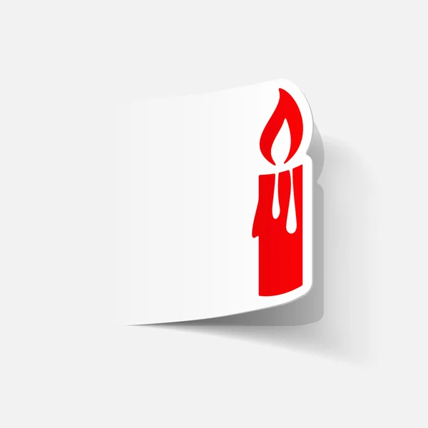 Christmas candle icon — Stock Vector