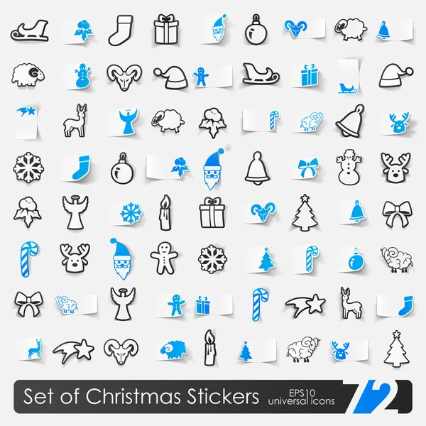 Verzameling van Kerstmis stickers — Stockvector