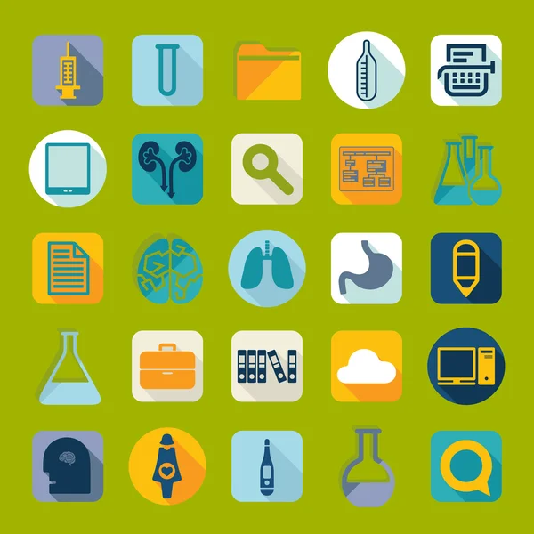 Conjunto de iconos planos médicos — Vector de stock