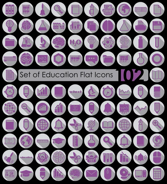 Conjunto de ícones de educação plana — Vetor de Stock