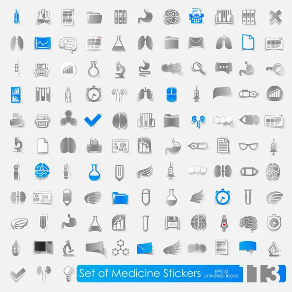 Set of medical stickers — Stock Vector