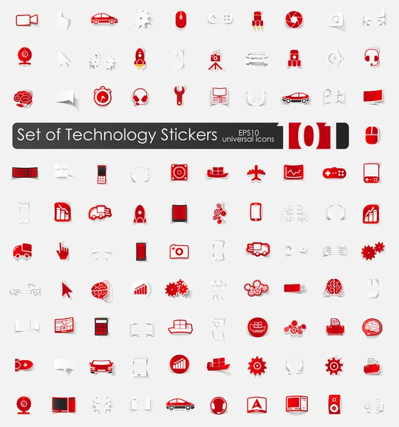 Set of technology stickers — Stock Vector