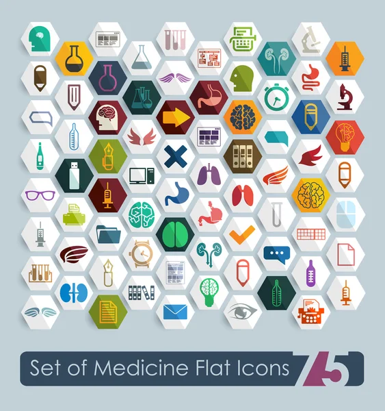 Комплект медицинских плоских икон — стоковый вектор