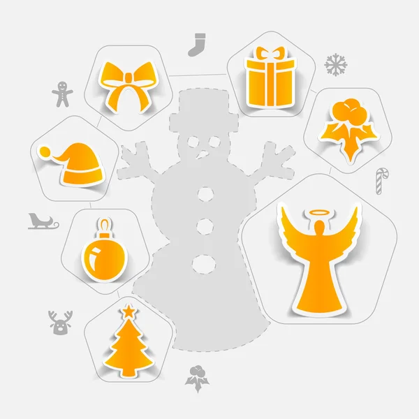 Christmas sticker infographic — Stock Vector