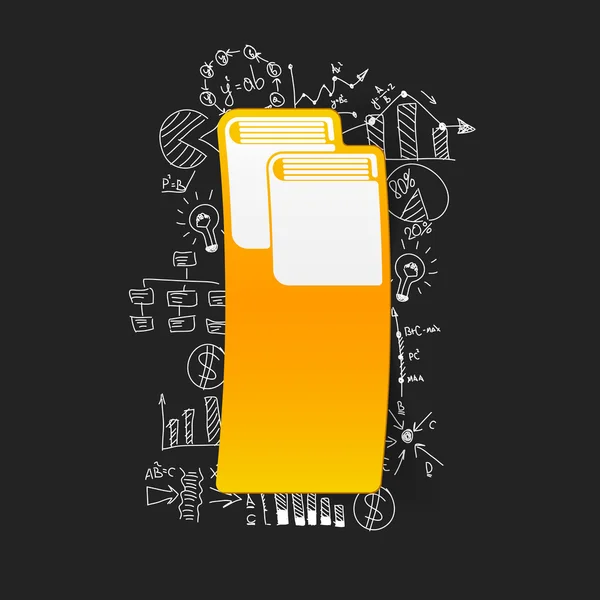 Tekening business formules met boek — Stockvector