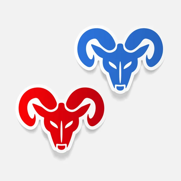 Cabeza del icono del carnero — Vector de stock