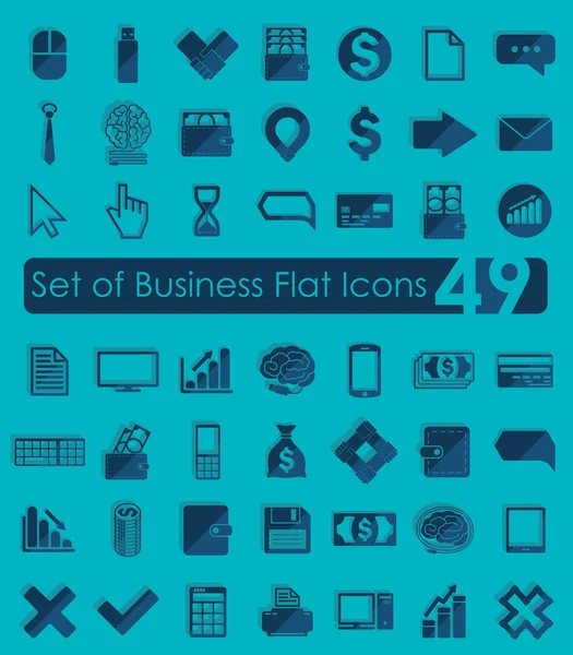 Conjunto de iconos planos de negocios — Archivo Imágenes Vectoriales
