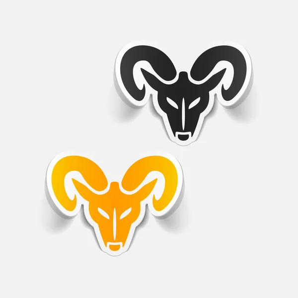 Cabeça do ícone de carneiro — Vetor de Stock