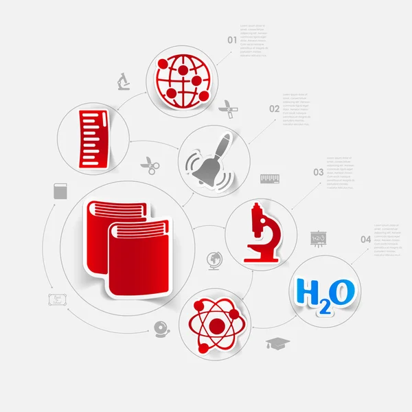 Bildungsaufkleber Infografik — Stockvektor