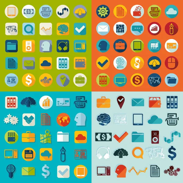 Flat Icons für Unternehmen — Stockvektor