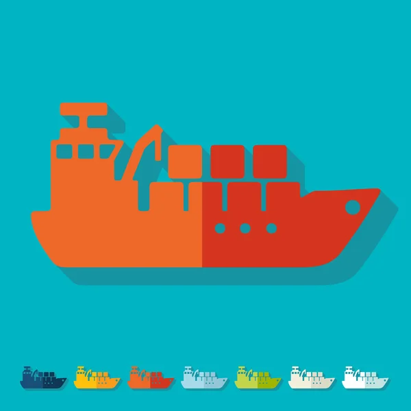 Иконка грузового корабля — стоковый вектор