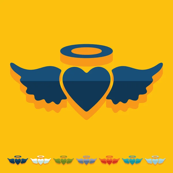 Hart angel pictogram — Stockvector